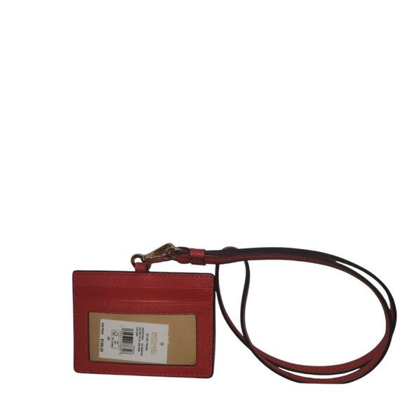 Michael Kors NWT Jet Set Travel Saffiano Leather Card Case Lanyard - Picture 2 of 4